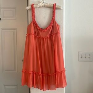 Marciano Orange Dress with Ruffle Detail SizeM